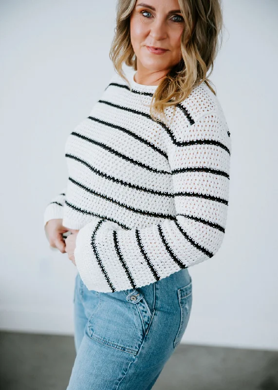 Cardigan-style women's sweaterMakenna Striped Sweater