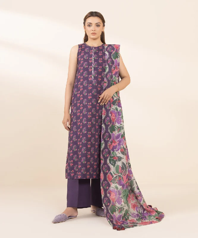 women's three-piece suit sets3 Piece - Printed Khaddar Suit