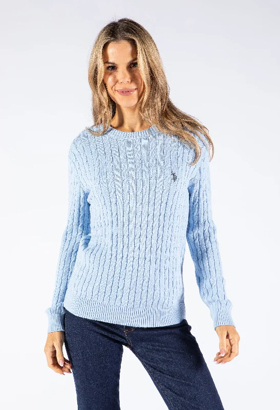 Bohemian women's sweaterRound Neck Cable Knit