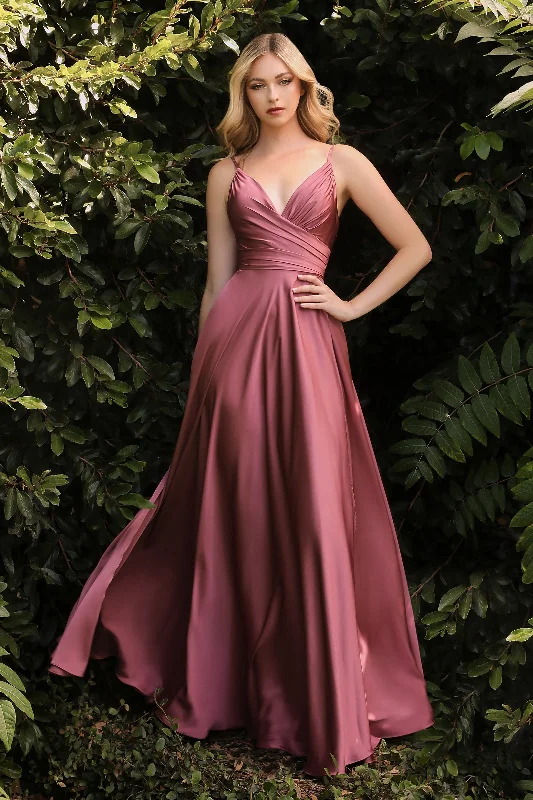 Dancewear dresses for performancesCinderella Divine CD7485 Slit Long Prom Dress Mauve Rose