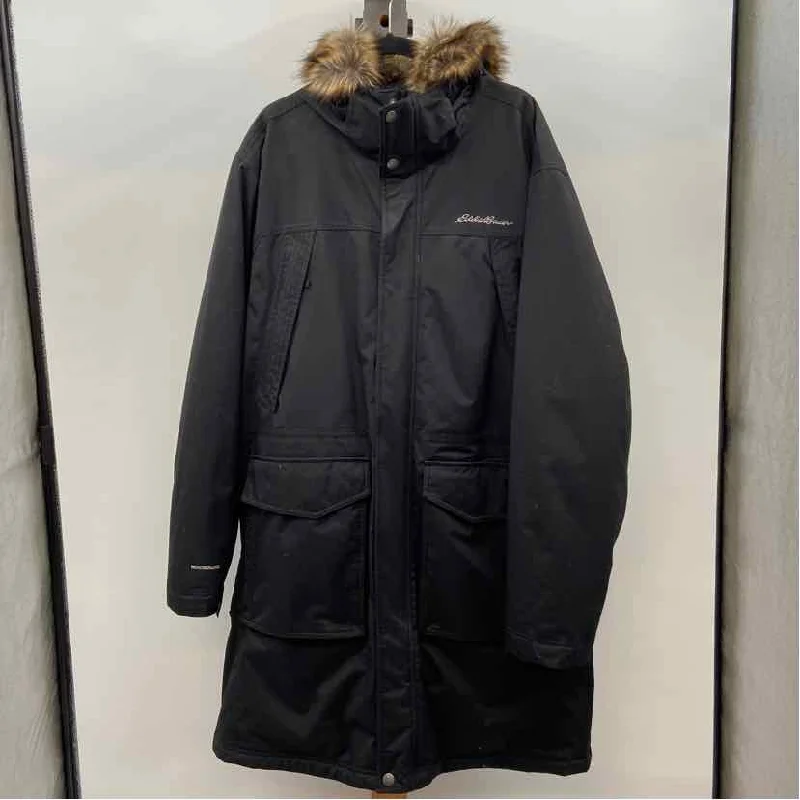 women's peacoats with a shawl collar for eleganceEddie Bauer Women's Size xxxl Black Solid Coat