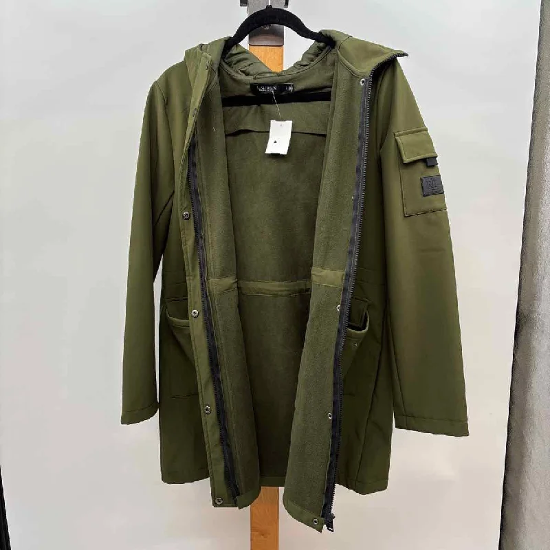 women's bomber jackets with a vintage wash for timeless appealRalph Lauren Women's Size L Green Solid Coat