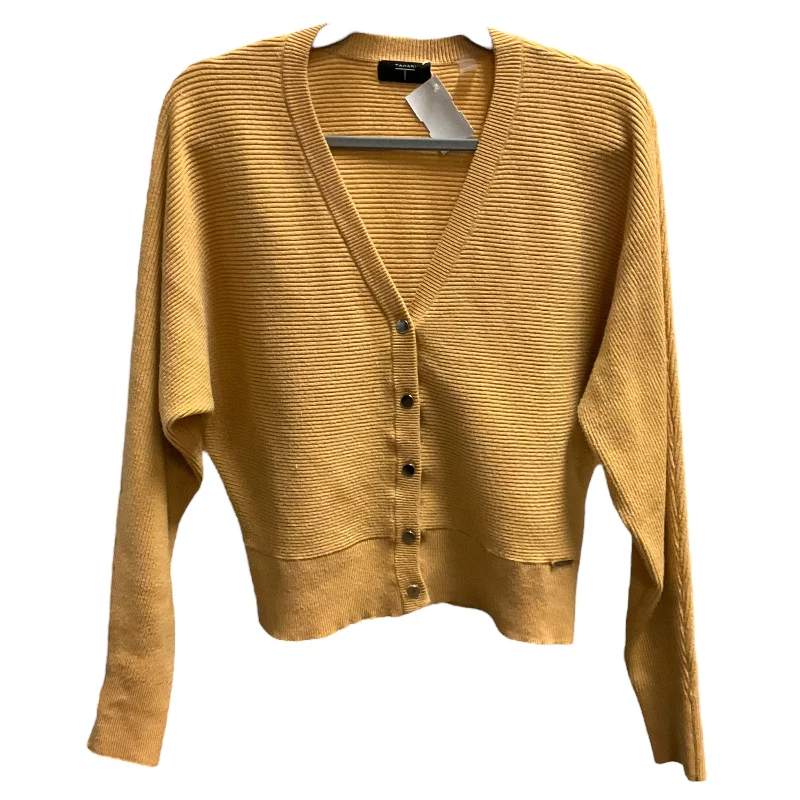 Geometric print women's sweaterSweater Cardigan By Tahari By Arthur Levine In Gold, Size: M