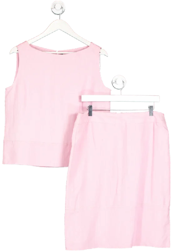 women's suit sets with fitted bodiesCerruti 1881 Pink 2-piece Sleeveless Top And Skirt set  UK 16