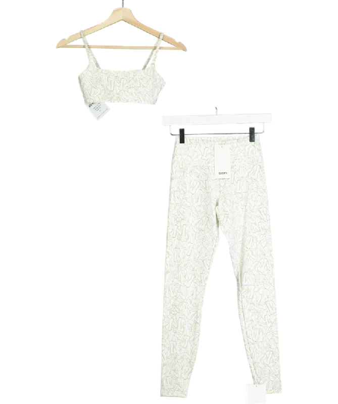 women's suit sets with shoesSEFI Cream Silhouette Legging & Sports Bra Set UK XS