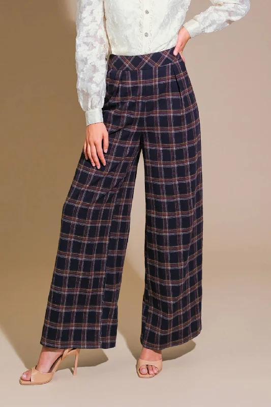 Casual chic women's bottomsCAN'T FORGET WOVEN PLAID PANTS