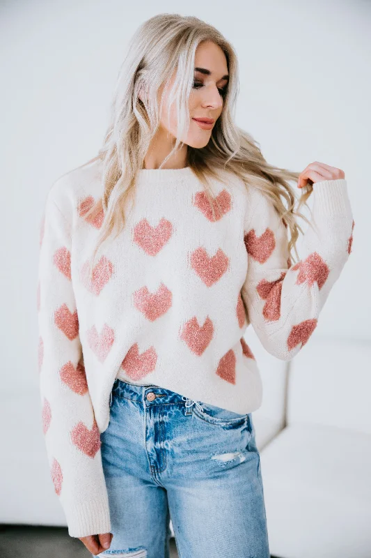 Asymmetric women's sweaterHeart to Heart Sweater