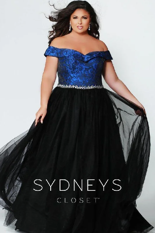 Ruched dresses for womenSydneys Closet Long Off The Shoulder Tulle Skirt Plus Size Formal Prom Dress