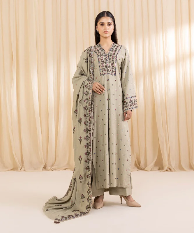 women's three-piece suit sets3 Piece - Embroidered Linen Suit