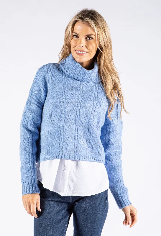 Local artisan women's sweaterCropped Knit Roll Neck