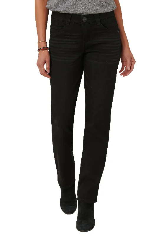 Jeans with a dark wash and subtle fading for a classic and timeless look"Ab"solution® Black Denim Straight Leg Jeans