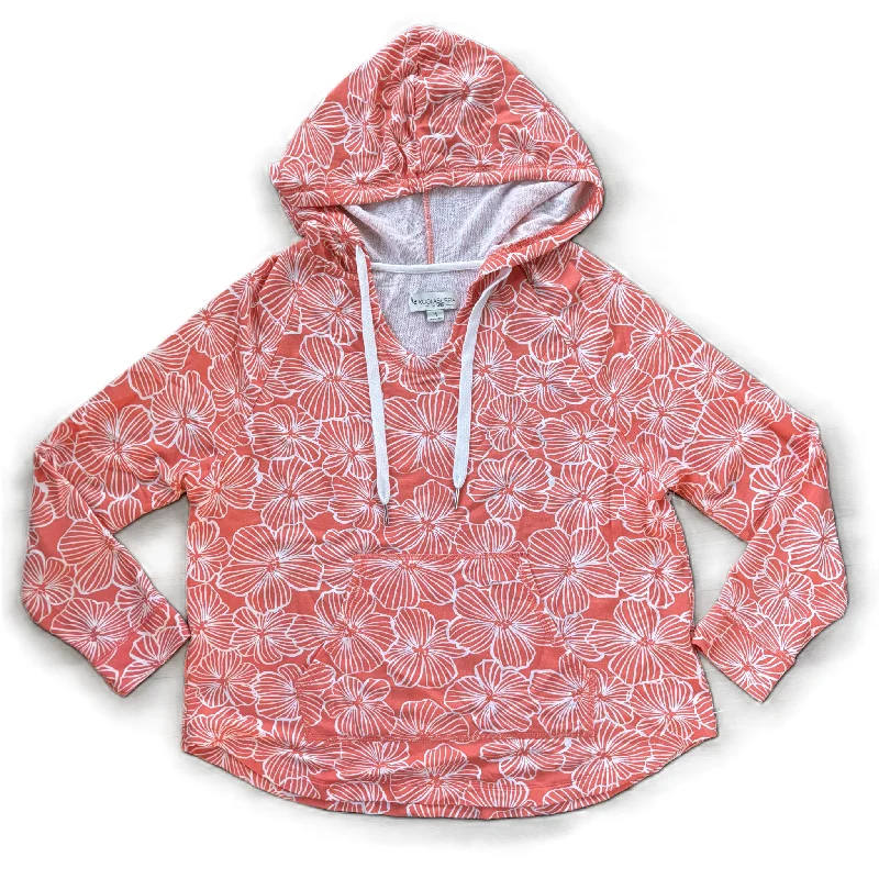 women's hooded tops with a distressed fabric textureSweatshirt Hoodie By Koolaburra By Ugg In Floral Print, Size: M