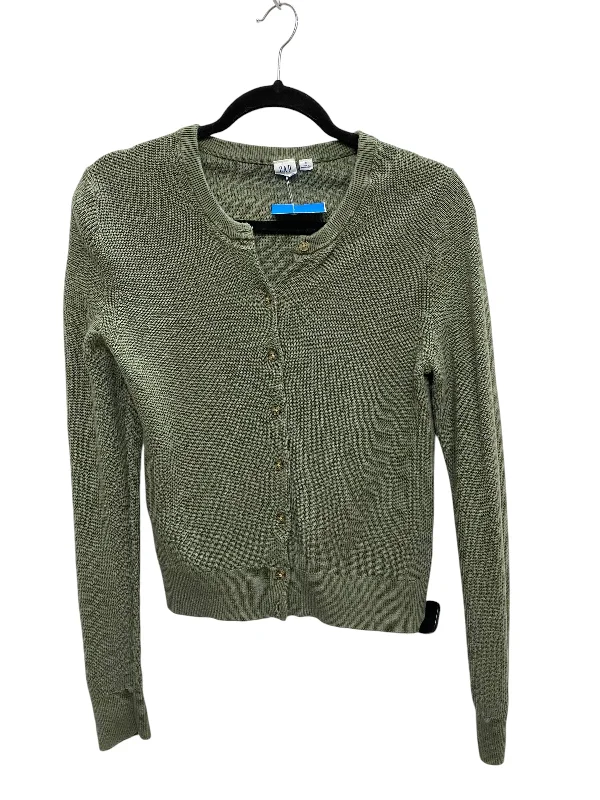 High-low hem women's sweaterSweater Cardigan By Gap In Green, Size: S