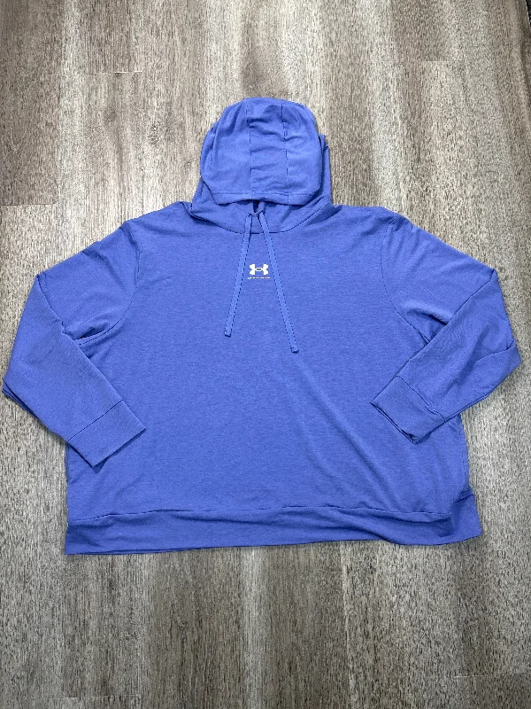 women's hooded sweatshirts with rip-and-repair detailingAthletic Sweatshirt Hoodie By Under Armour In Purple, Size: 3x