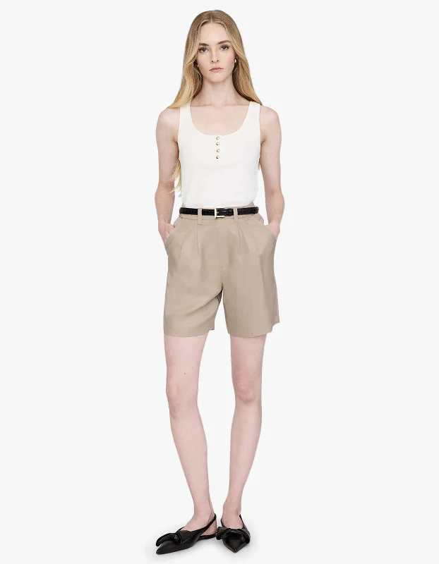 Bohemian women's shortsCarrie Short - Oatmeal Linen Blend