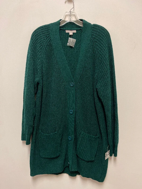 Cozy women's sweaterSweater Cardigan By Woman Within In Green, Size: 2x