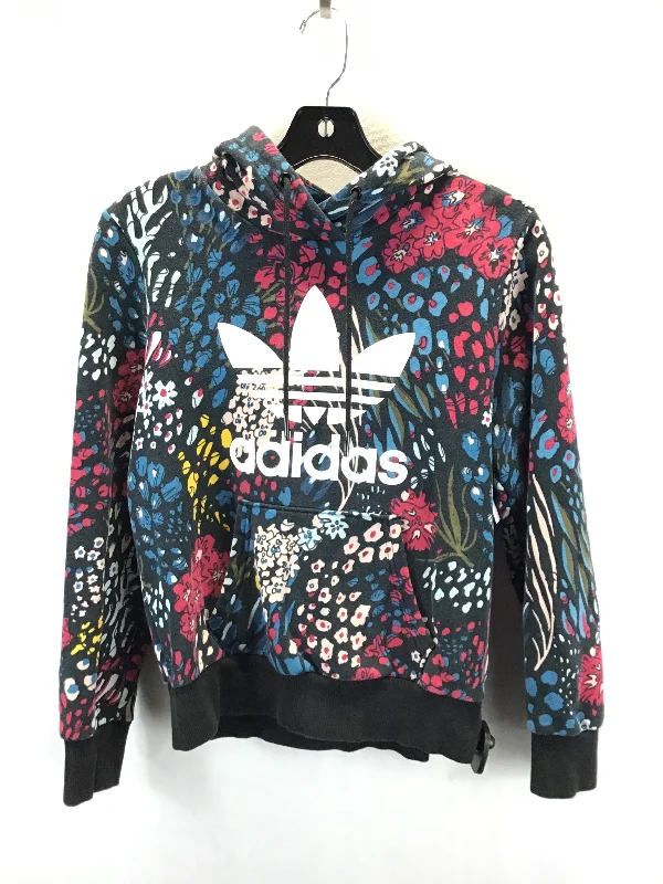 women's hooded pullovers with asymmetrical zippersSweatshirt Hoodie By Adidas In Floral Print, Size: S