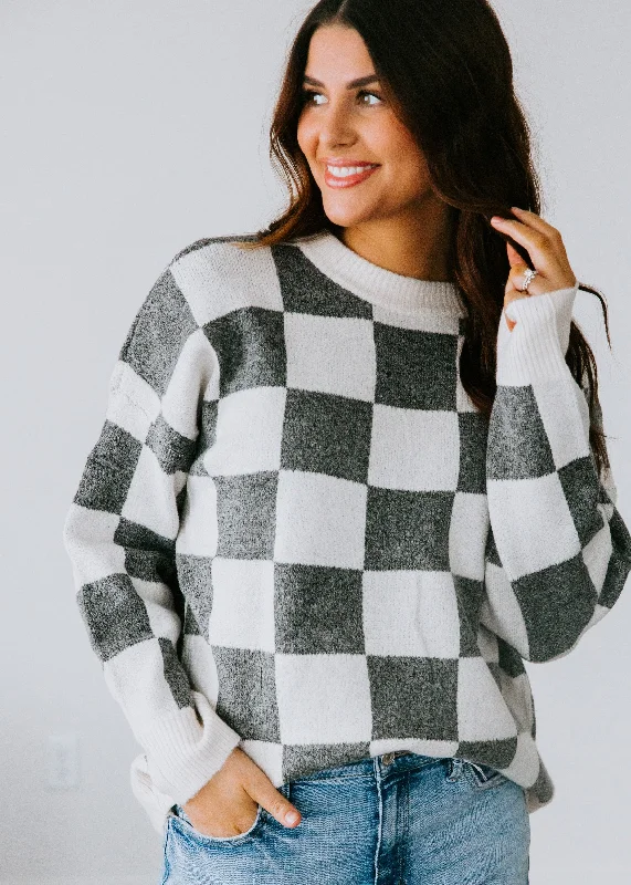 Metallic women's sweaterSevyn Checkered Sweater