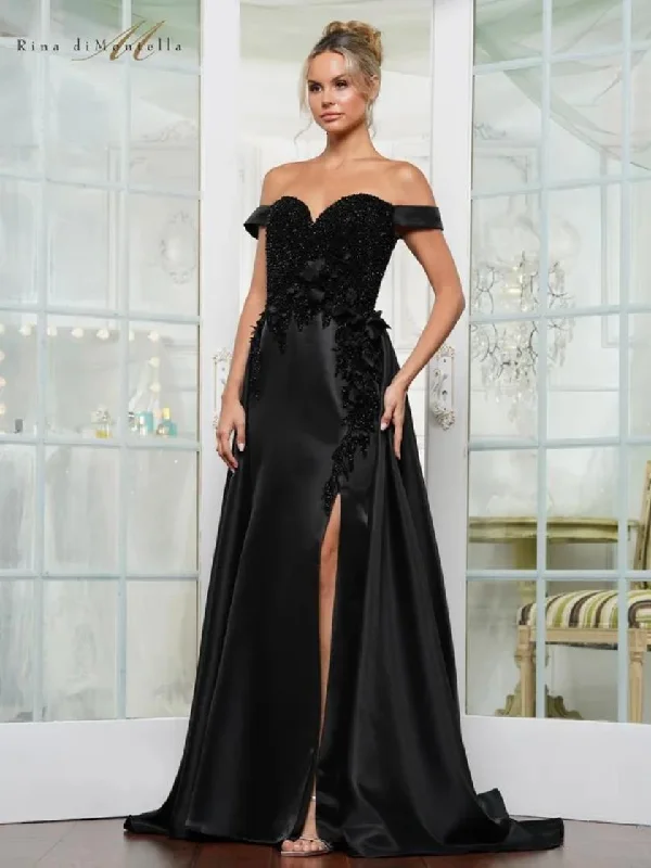 Little black dresses (LBDs) for womenRina di Montella RD3229 Evening Long Beaded Formal Dress