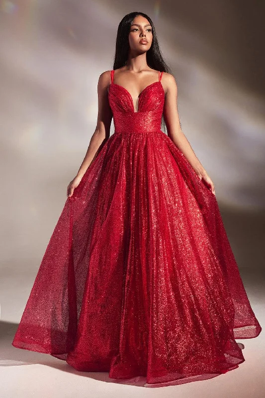 Little red dresses (LRDs) for womenCinderella Divine 996 Long Layered Glittered Ball Gown Red