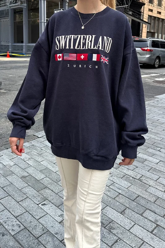 women's hooded pullovers made of spandexErica Switzerland Flag Sweatshirt