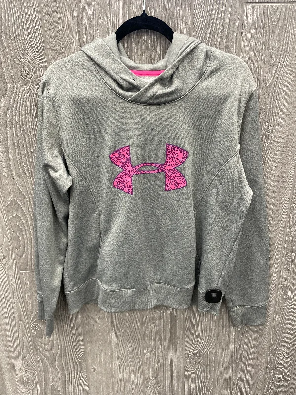 women's hooded sweaters with zippersAthletic Sweatshirt Hoodie By Under Armour In Grey, Size: Xl