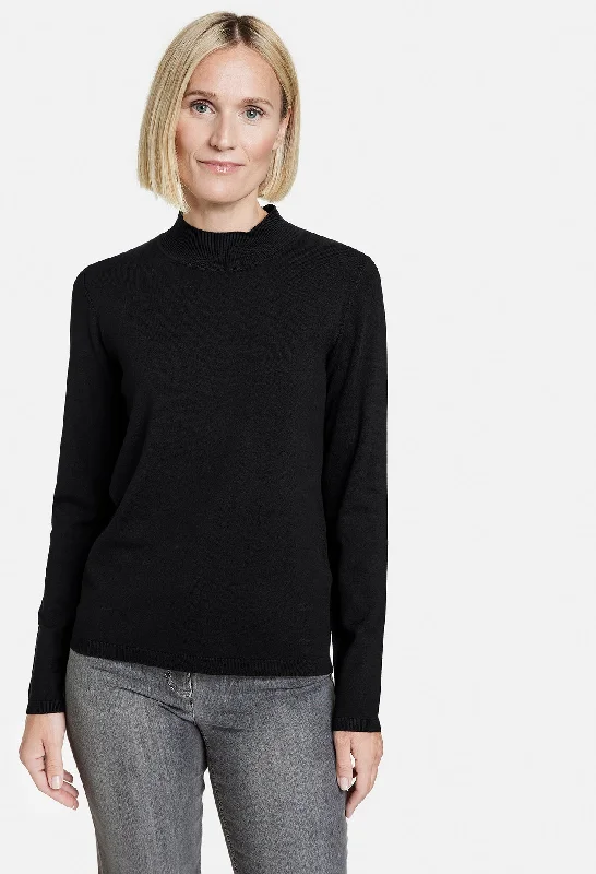 Ripped and distressed women's sweaterFine Knit Turtleneck Pullover