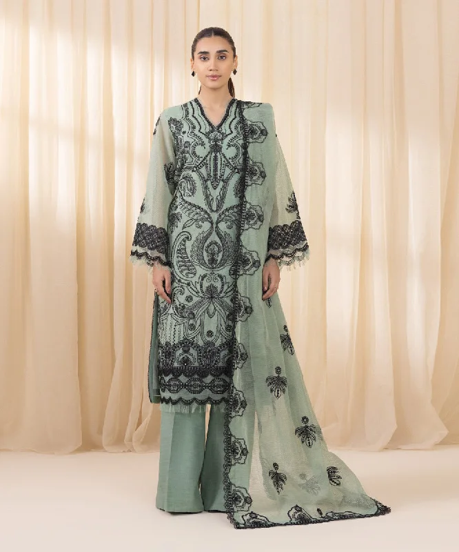 women's suit sets with cotton blends3 Piece - Embroidered Karandi Suit