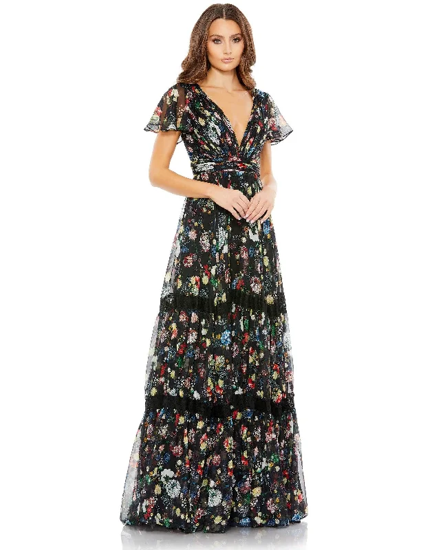 Layering dresses for versatile stylingMac Duggal 67934 Long Mother of the Bride Print Gown