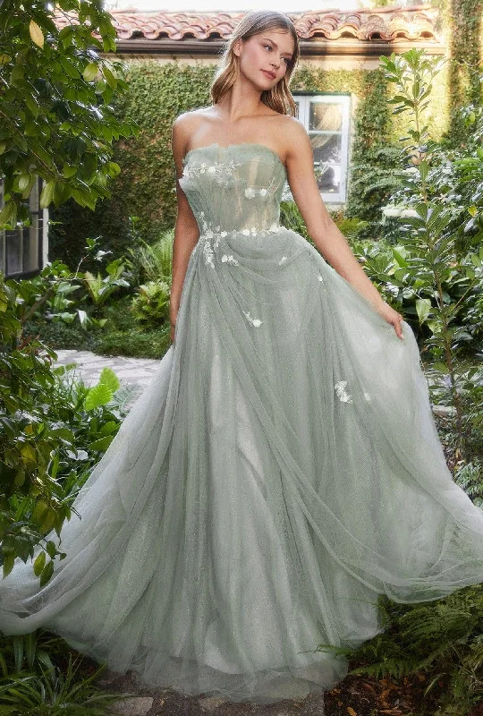 Vintage-inspired dresses for retro fashion loversSage 4 Andrea & Leo A1015 Strapless Drape Ball Gown Sale