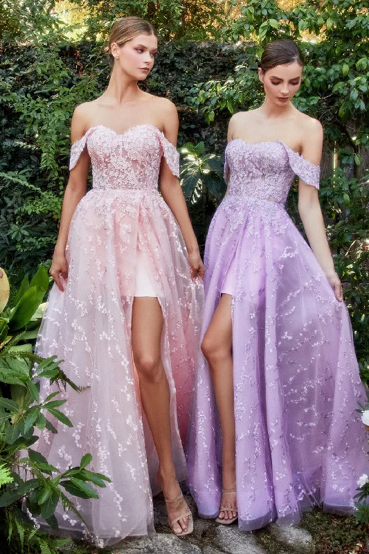 Dancewear dresses for performancesAndrea & Leo A1207 Long A-Line Off Shoulder Prom Dress