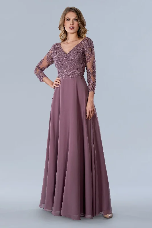 Embroidered dresses for womenStella Couture 23365 Long Mother of the Bride Formal Dress