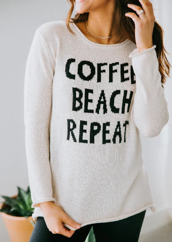 Lace women's sweaterCoffee Beach Repeat Sweater