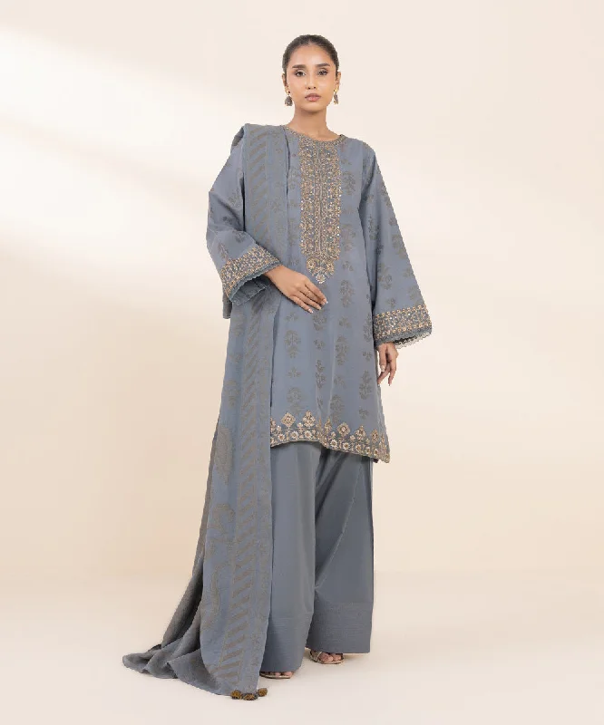 professional women's suit combinations3 Piece - Embroidered Jacquard Suit