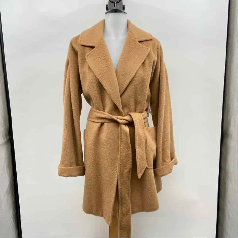 women's parkas designed for petite womenEtcetera Women's Size S Tan Solid Coat