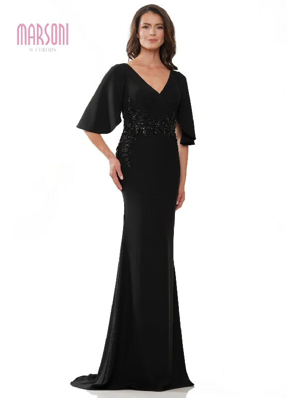 Bell sleeve dresses for womenMarsoni MV1248 Long Mother of the Bride Dress