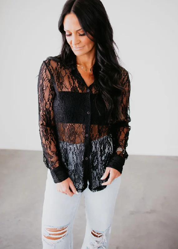 Evening women's topsCharlotte Lace Button Up Top