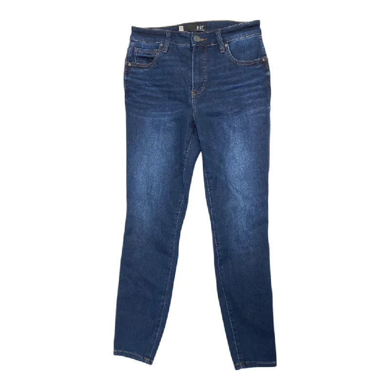 Jeans with a cropped length and rolled-up cuffs for a trendy lookJeans Skinny By Kut In Blue Denim, Size: 4