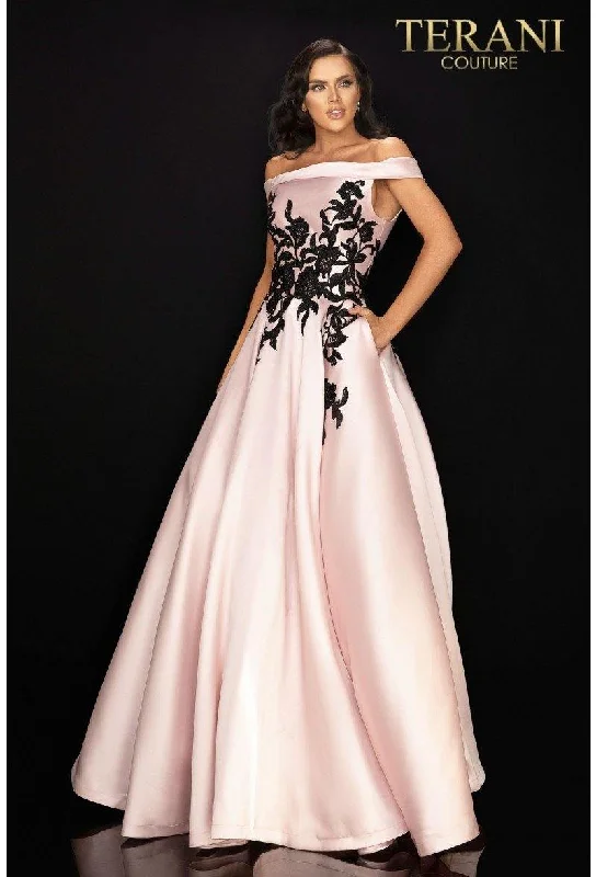 Off-the-shoulder dresses for womenTerani Couture 2011P1229 Long Off Shoulder Prom Dress