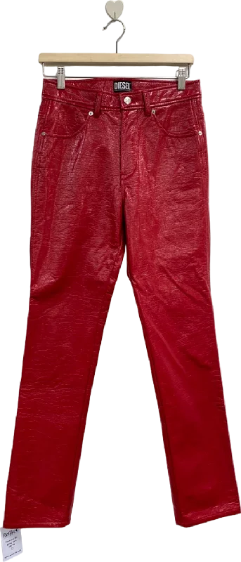 women's suit sets with stretch fabricsDiesel Red P-Arcy Straight-Leg Trousers UK W27