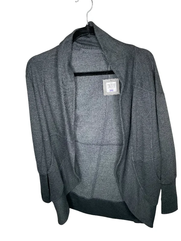 Suede women's sweaterCardigan By Eddie Bauer In Grey, Size: Xs