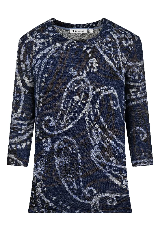 Elegant women's topsFaded Paisley Print Top