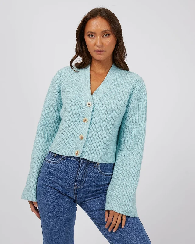 Bohemian women's sweaterSilent Theory Eden Knit Cardi Seafoam