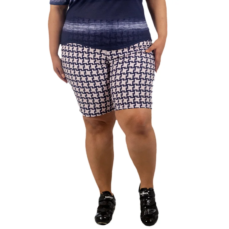 Plus-size women's skirtsDog's Tooth Skinny Americano MTB Short-PLUS SIZE