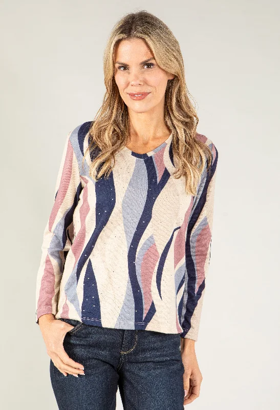 High-low hem women's sweaterSwirl Lux Touch Knit Pullover