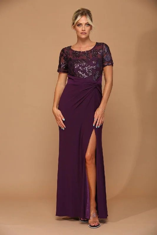 Custom-made dresses for personalized fitsPlum L Long Formal Mother of the Bride Evening Dress Sale