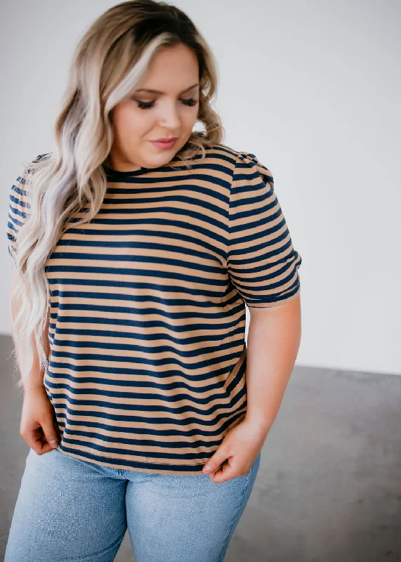 Local artisan women's topsVic Stripe Puff Sleeve Top