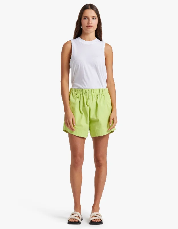 Stretchy women's pantsCanvas Flared Short - Green Glow