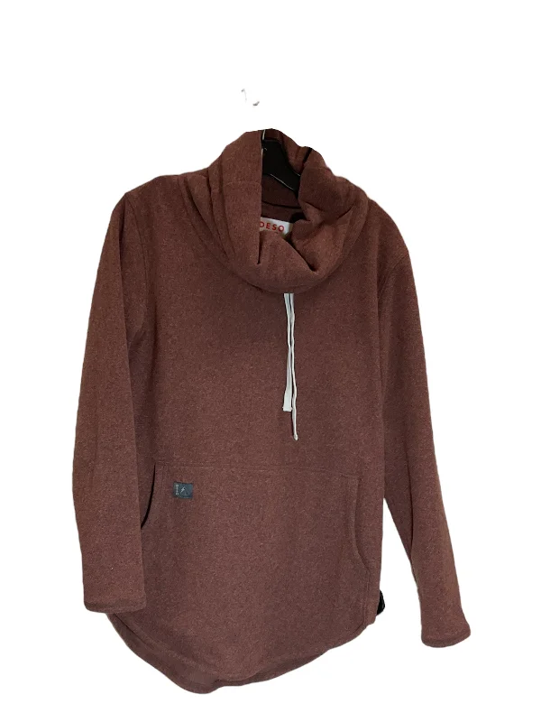 women's hooded jumpers with a distressed lookSweatshirt Collar By Clothes Mentor In Brown, Size: M