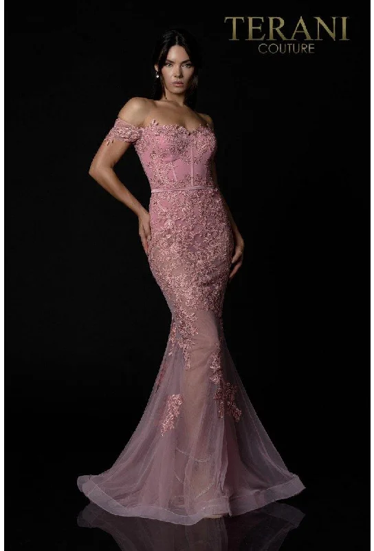 Backless dresses for womenTerani Couture 2012P1471 Long Mermaid Prom Dress